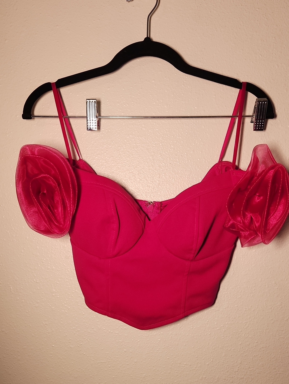 Crystal Sky Hot Pink Strapless Bustier Top